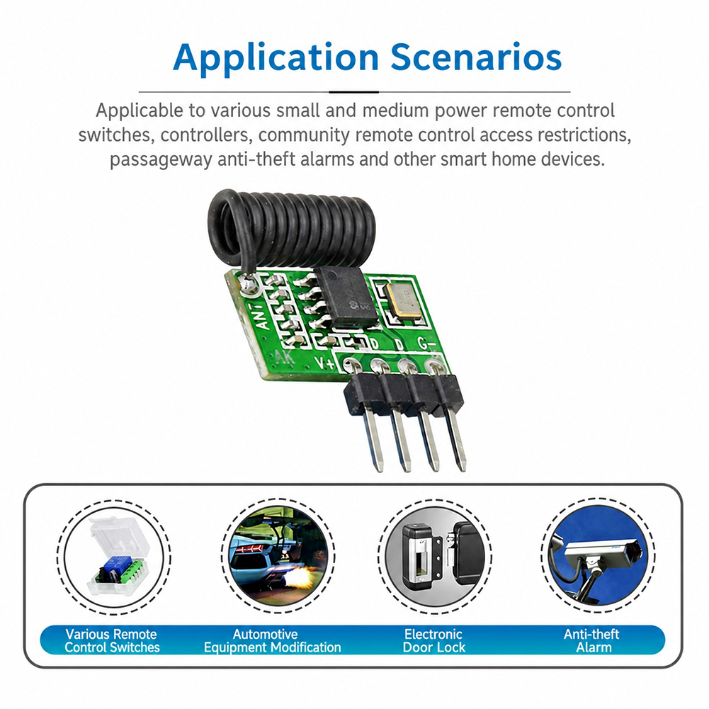 Home Automation Arduino - Módulo Receptor RF Superheterodino de 315MHz/433MHz,