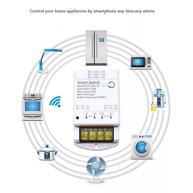 Módulo de relé Wifi 30A, inter - Home Automation Technology reseña y precio